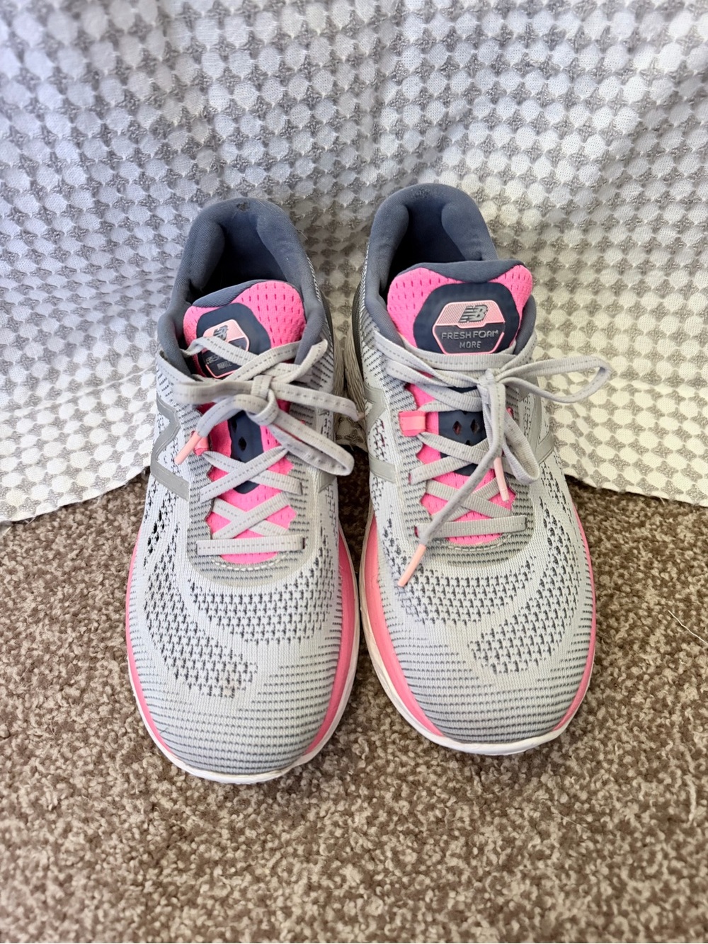 New Balance Women's Gray and Pink Fresh Foam Running Sneakers